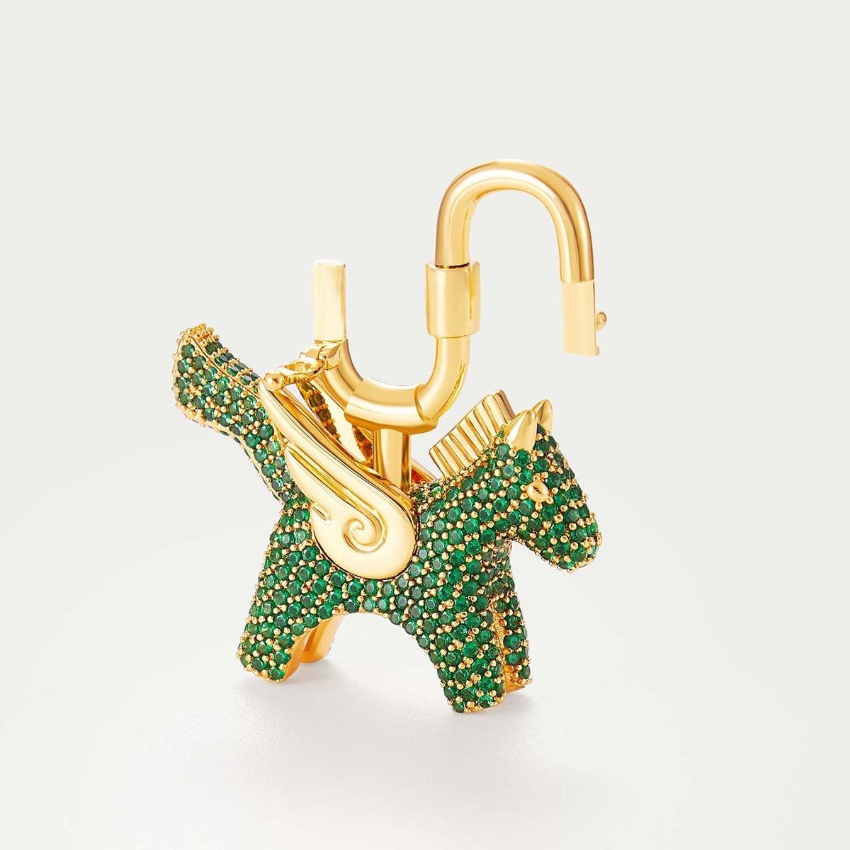 Sparkle Gold Green Zircon—Rodeo Pegase Bag Charm