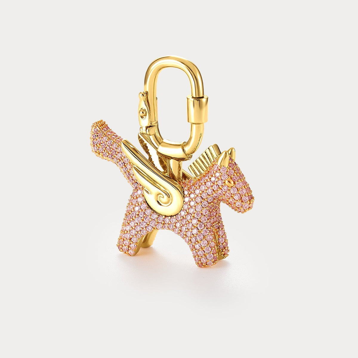 Sparkle Gold Pink Zircon—Rodeo Pegase Bag Charm