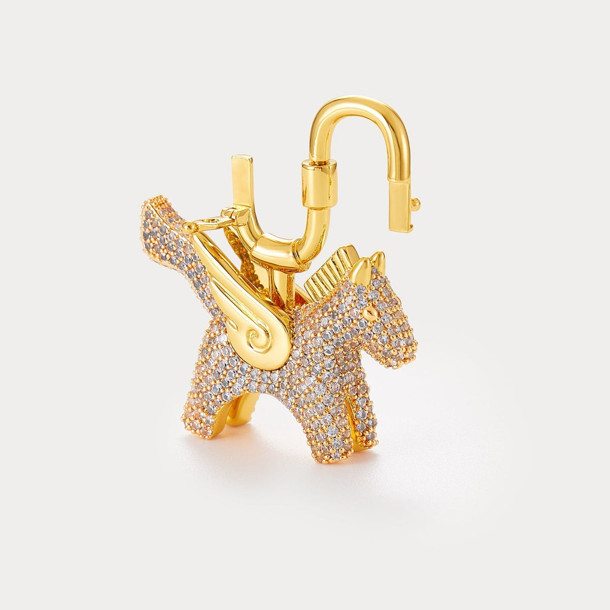 Sparkle Gold Sea Blue Zircon—Rodeo Pegase Bag Charm