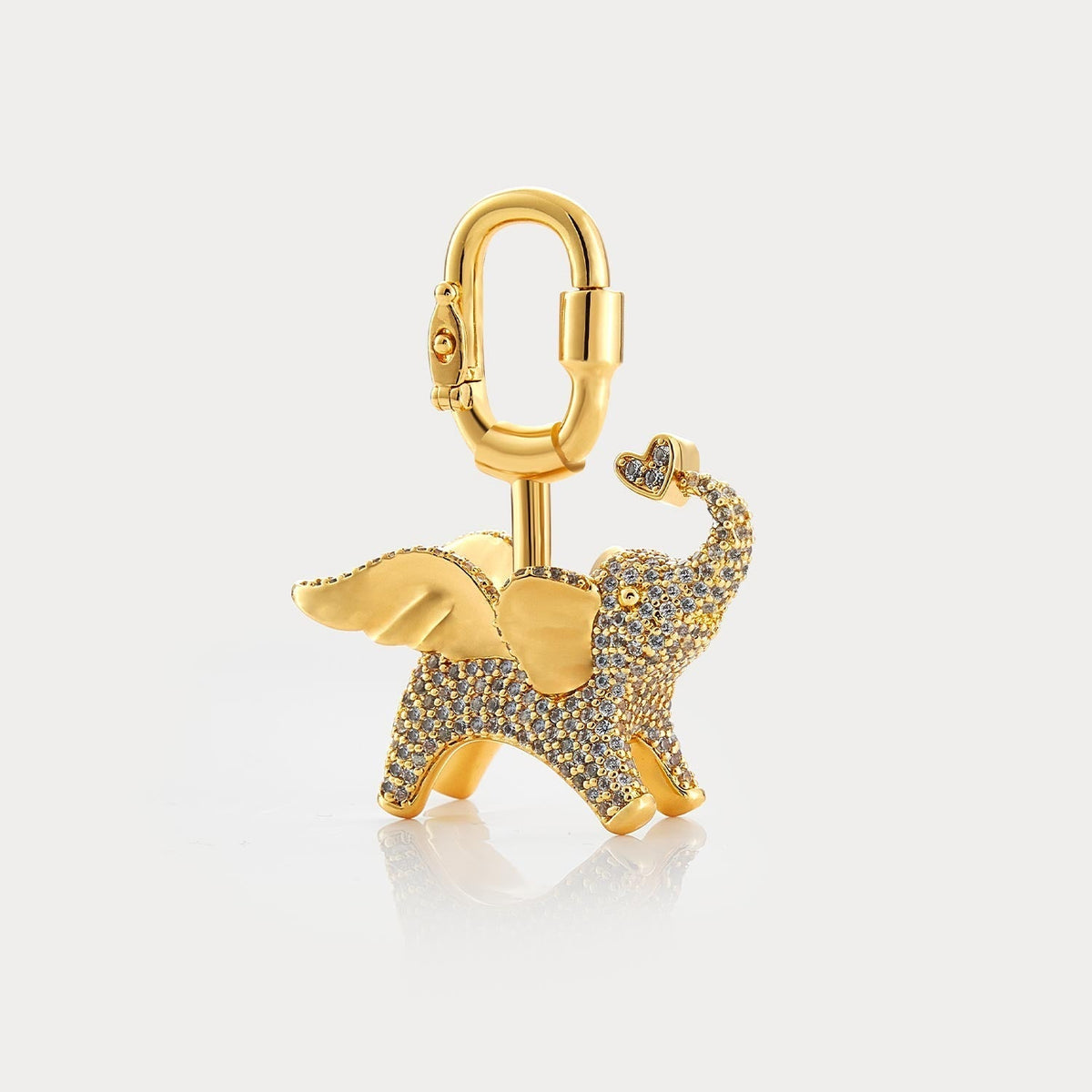 Sparkle Gold Sea Blue Zircon—Soar Elephant Bag Charm
