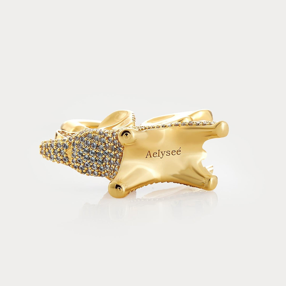 Sparkle Gold Sea Blue Zircon—Soar Elephant Bag Charm