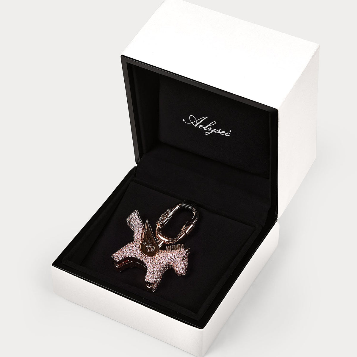 Sparkle Champagne Pink Zircon—Rodeo Pegase Bag Charm