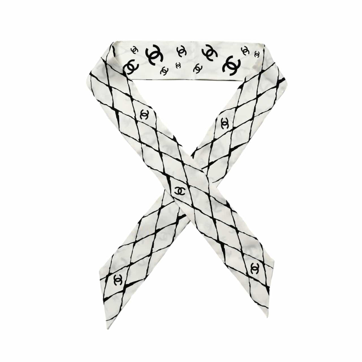 CC SILK CC SLIM BANDEAU SCARF WHITE 120CM