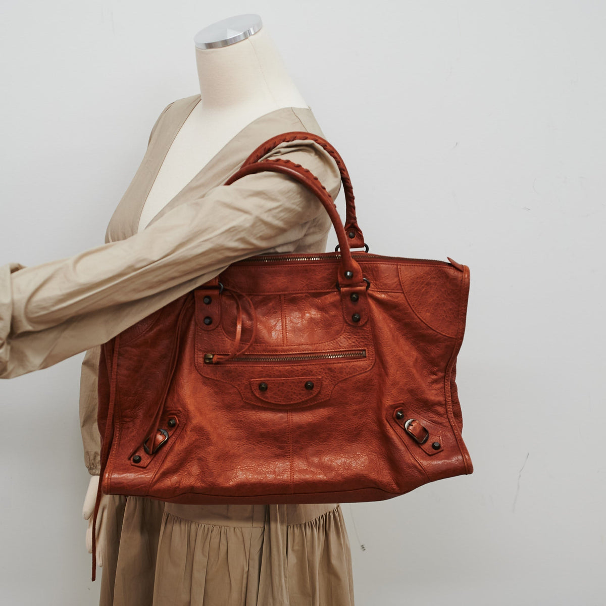 balenciaga Large City Brown Bag