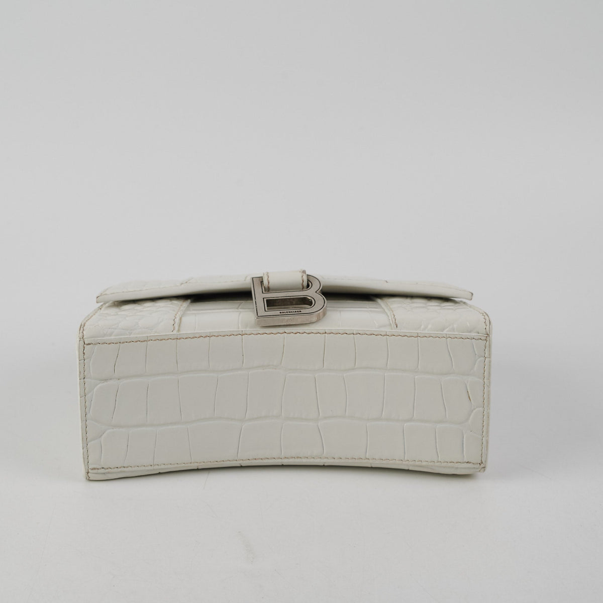 balenciaga Hourglass XS White Croc