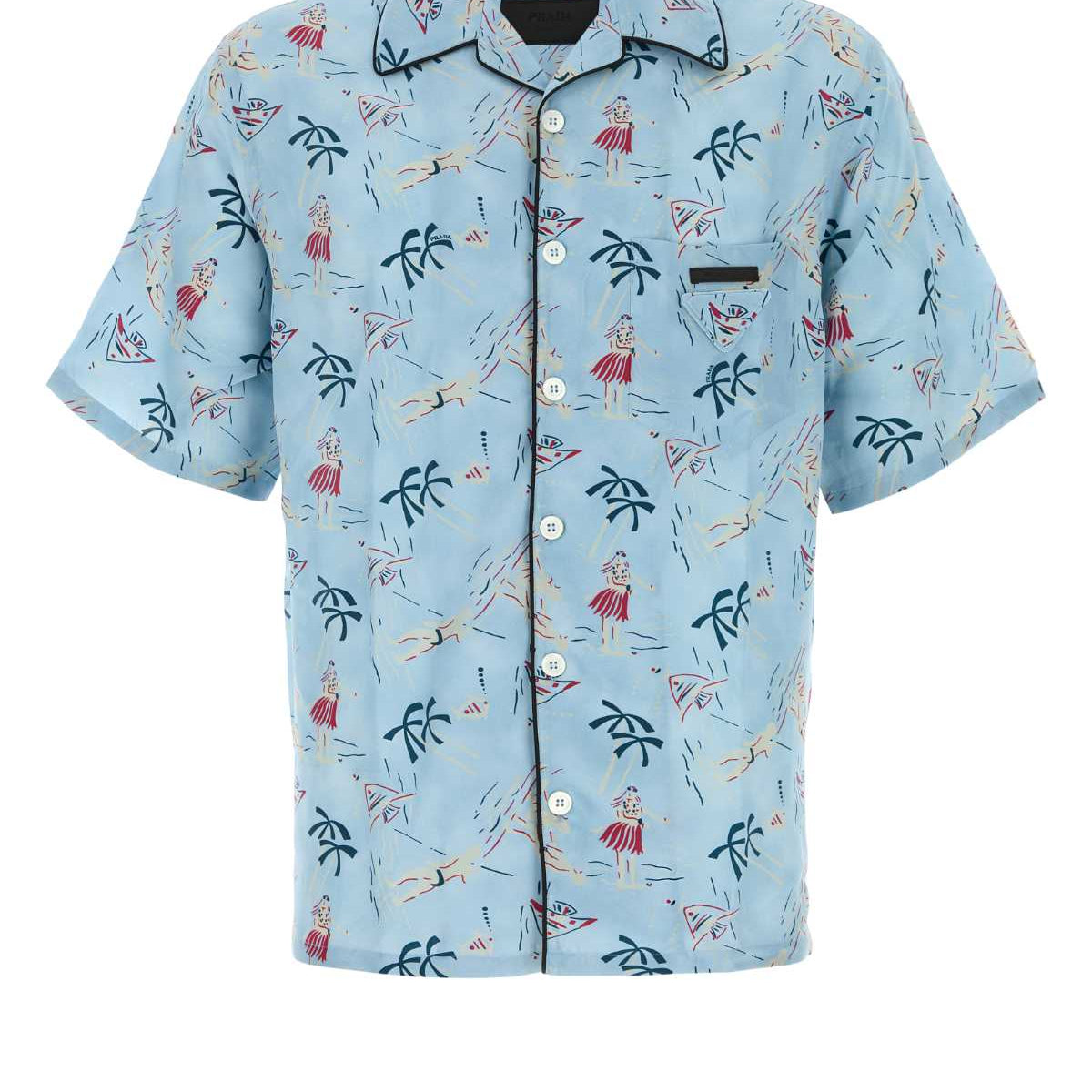 PRADA Men's Printed Satin Shirt