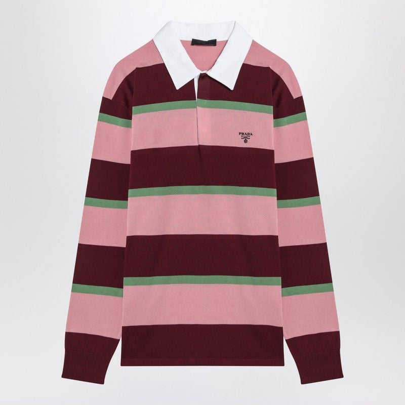 PRADA Striped Silk and Cotton Polo for Men - SS25