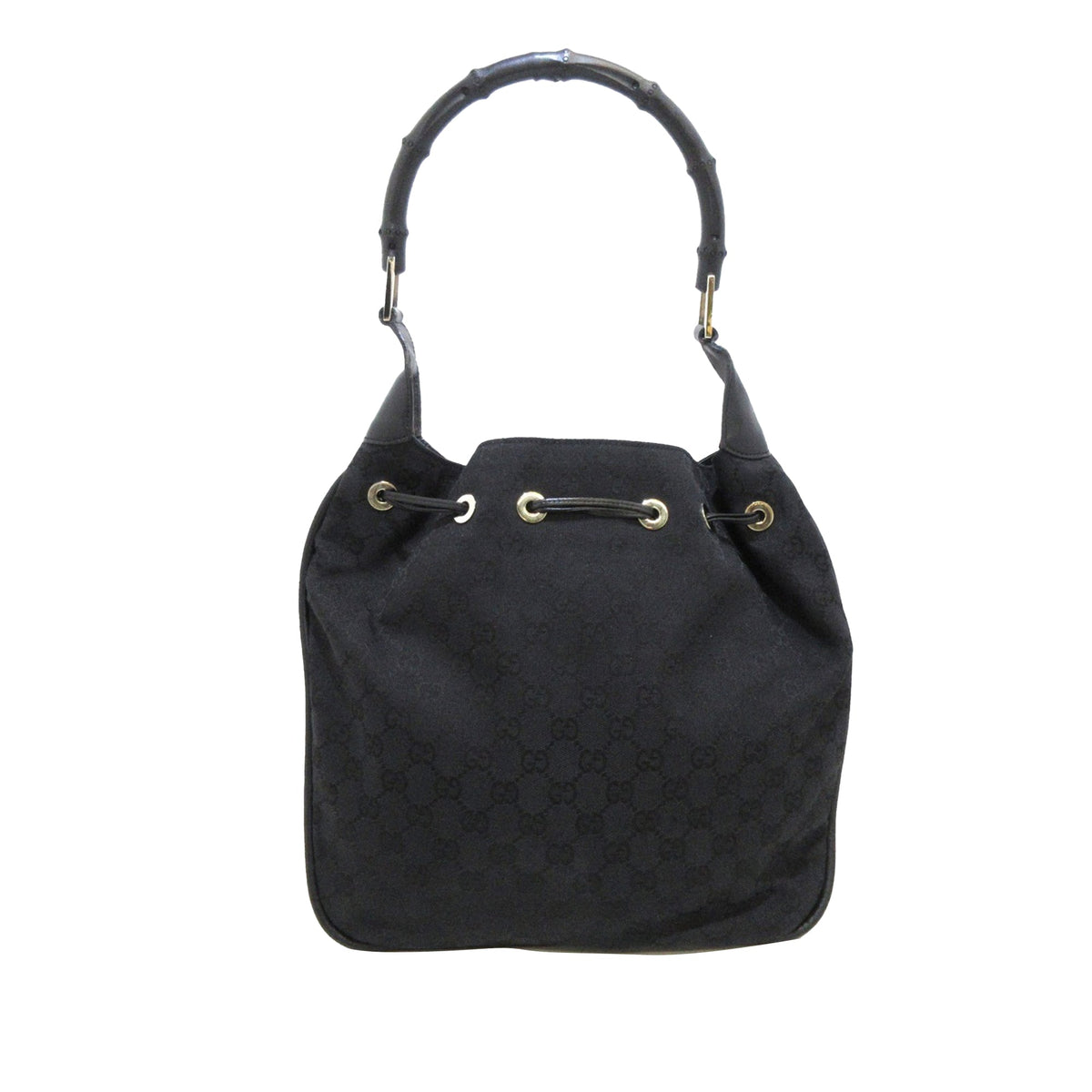 GUCCI GG Canvas Bamboo Shoulder Bag