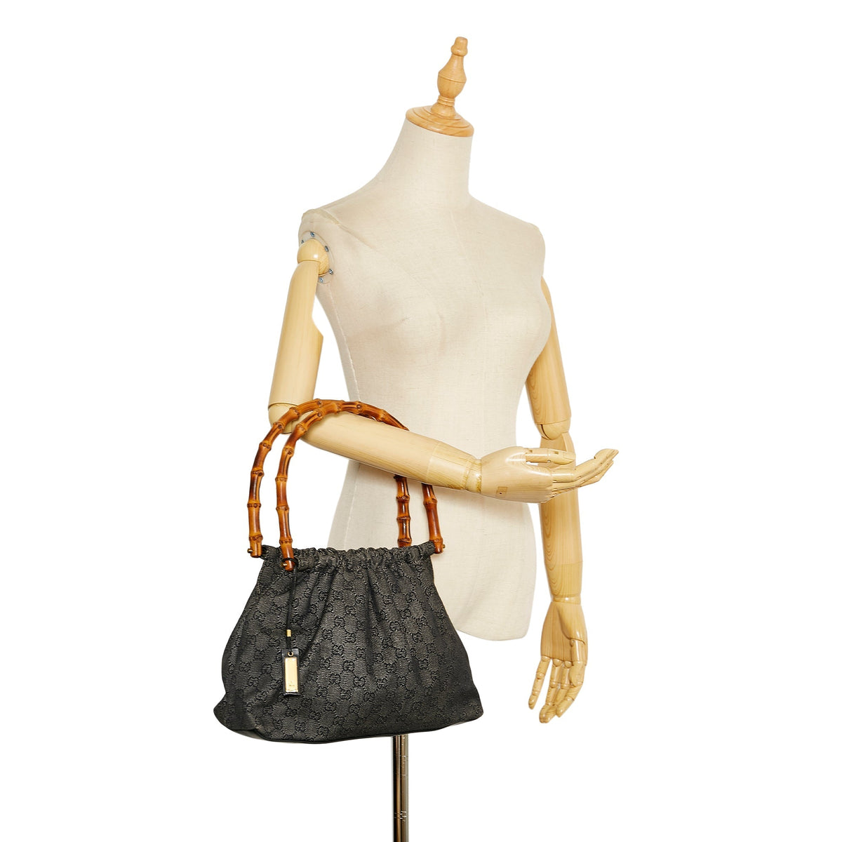 Gucci Bamboo GG Canvas Handbag