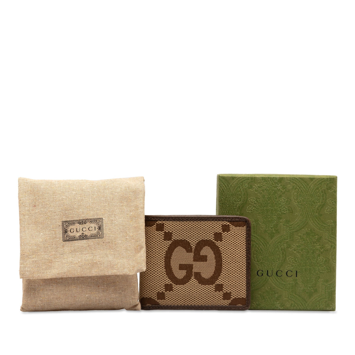 GUCCI Jumbo GG Canvas Bifold Small Wallet Small Wallets