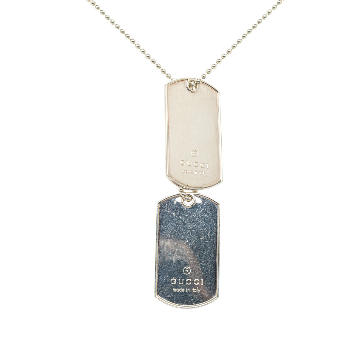 GUCCI Double Dog Tag Pendant Necklace Costume Necklace