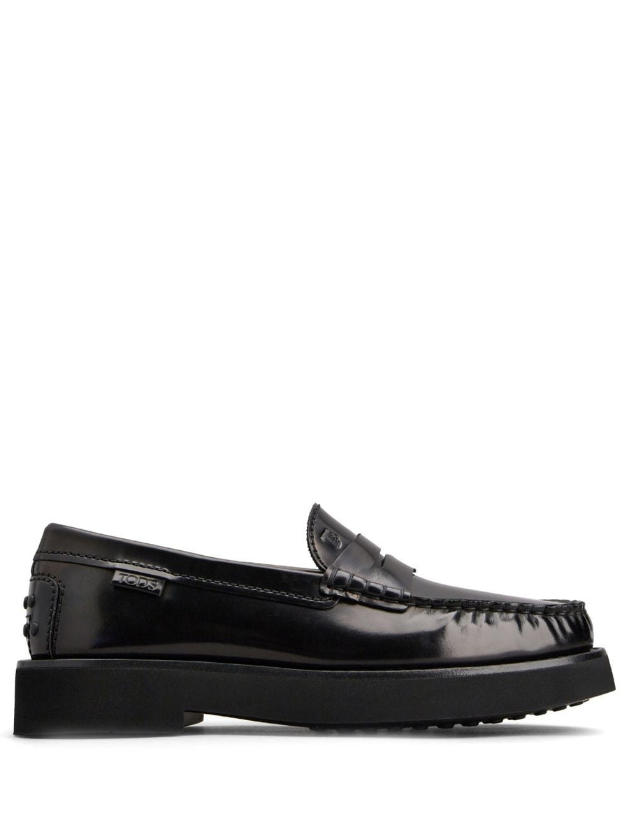 LEATHER MOCCASIN WITH RUBBER BOTTOM
