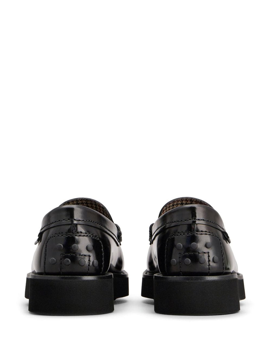 LEATHER MOCCASIN WITH RUBBER BOTTOM
