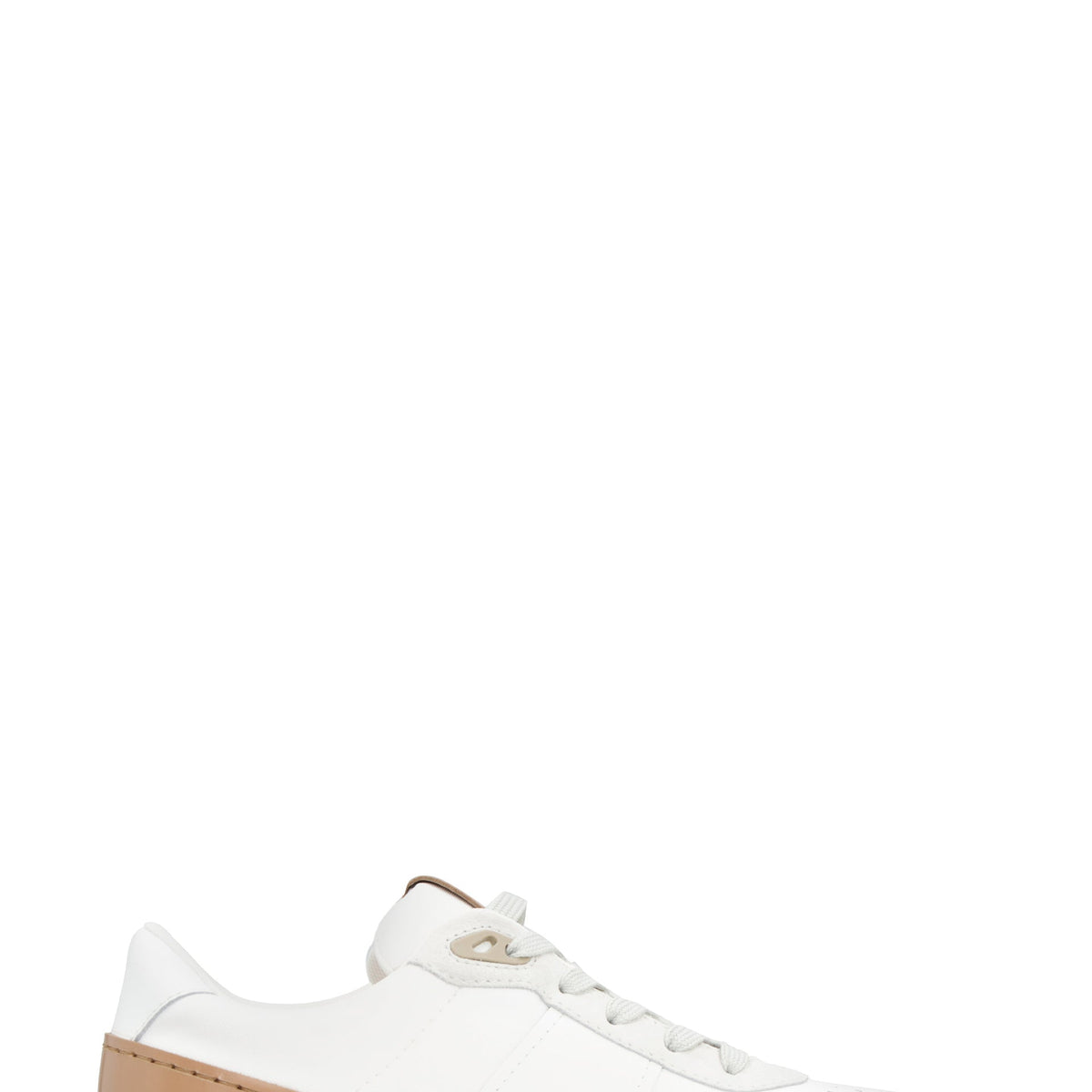 LEATHER AND FABRIC LOW-TOP SNEAKERS