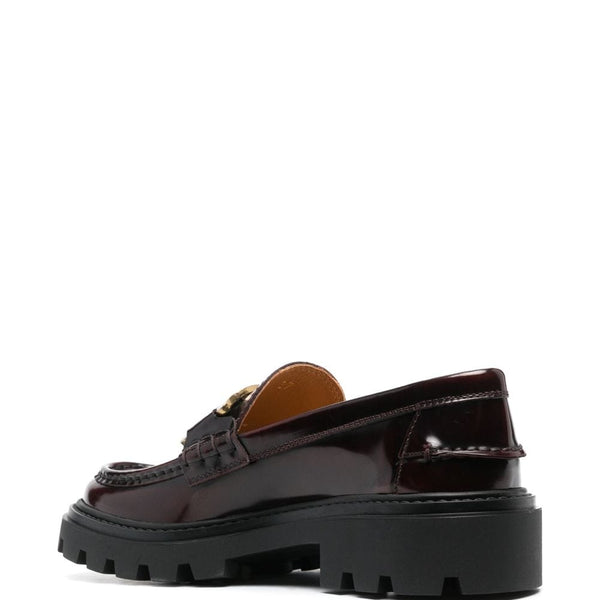 55 LOGO PLAQUE LEATHER LOAFERS