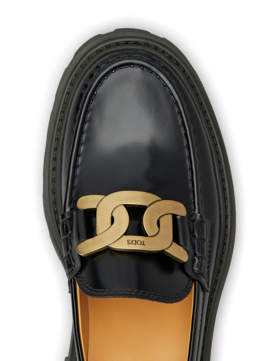 CHAIN LEATHER LOAFERS