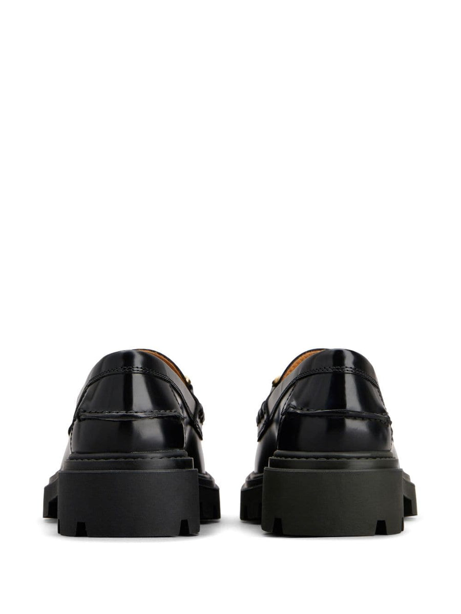 CHAIN LEATHER LOAFERS