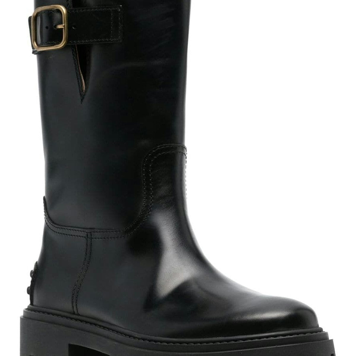 buckle detail leather boots