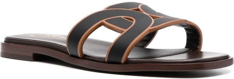 LEATHER LOGO STRAP SANDALS