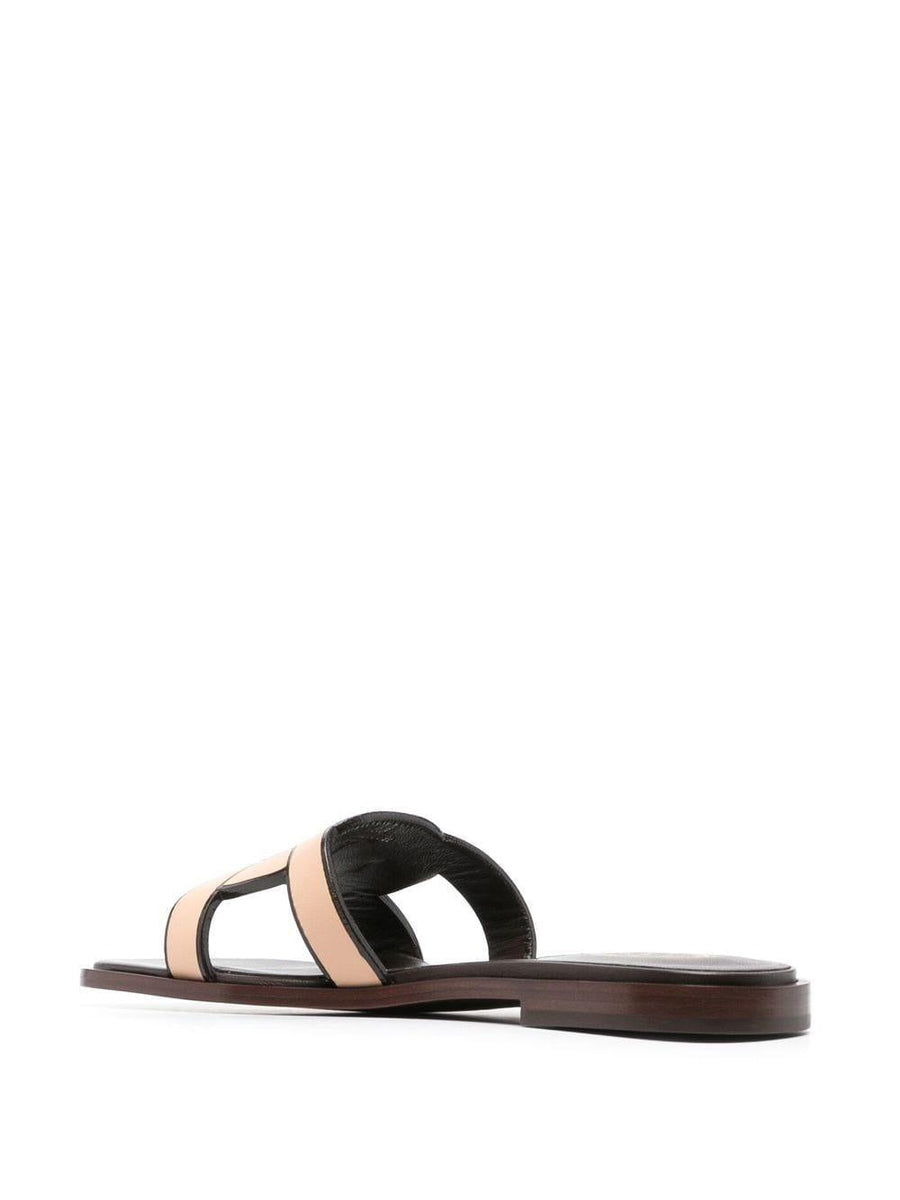 LEATHER LOGO STRAP SANDALS