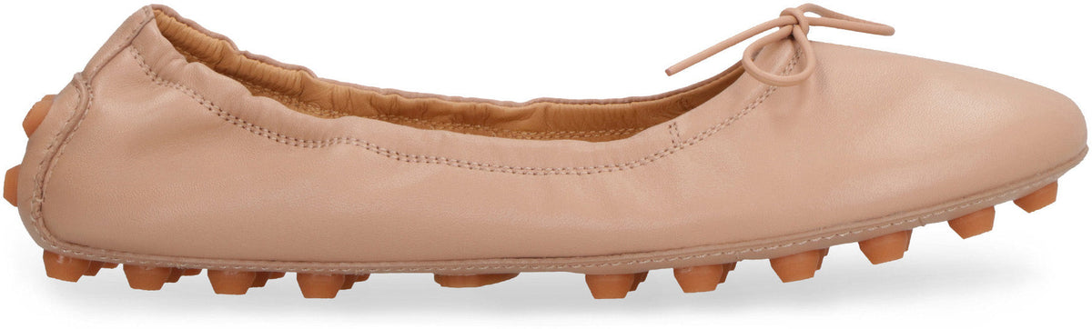 BUBBLE LEATHER BALLET FLATS
