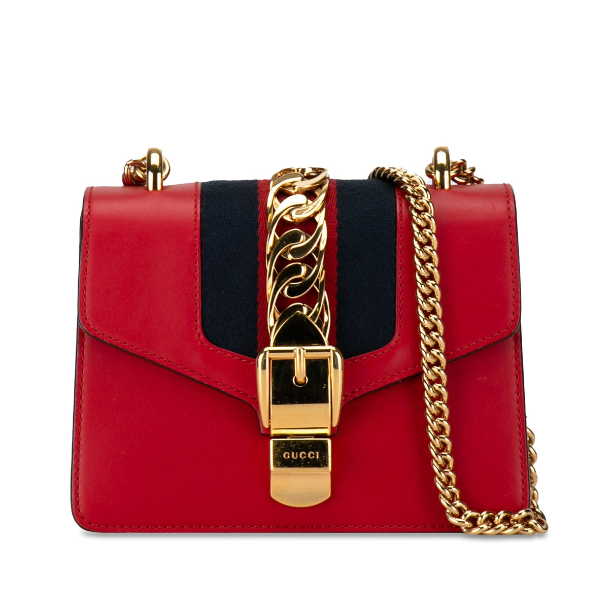 GUCCI Mini Sylvie Leather Chain Crossbody Crossbody Bag
