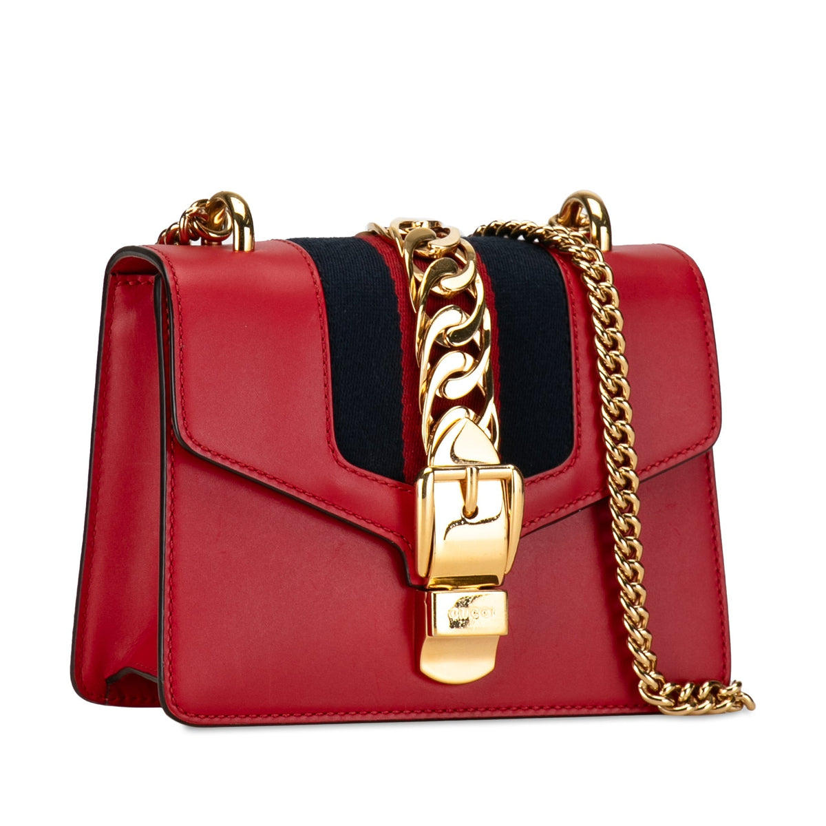 GUCCI Mini Sylvie Leather Chain Crossbody Crossbody Bag
