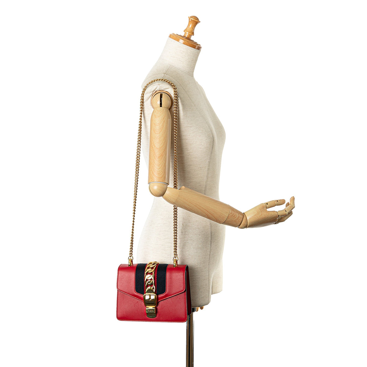 GUCCI Mini Sylvie Leather Chain Crossbody Crossbody Bag