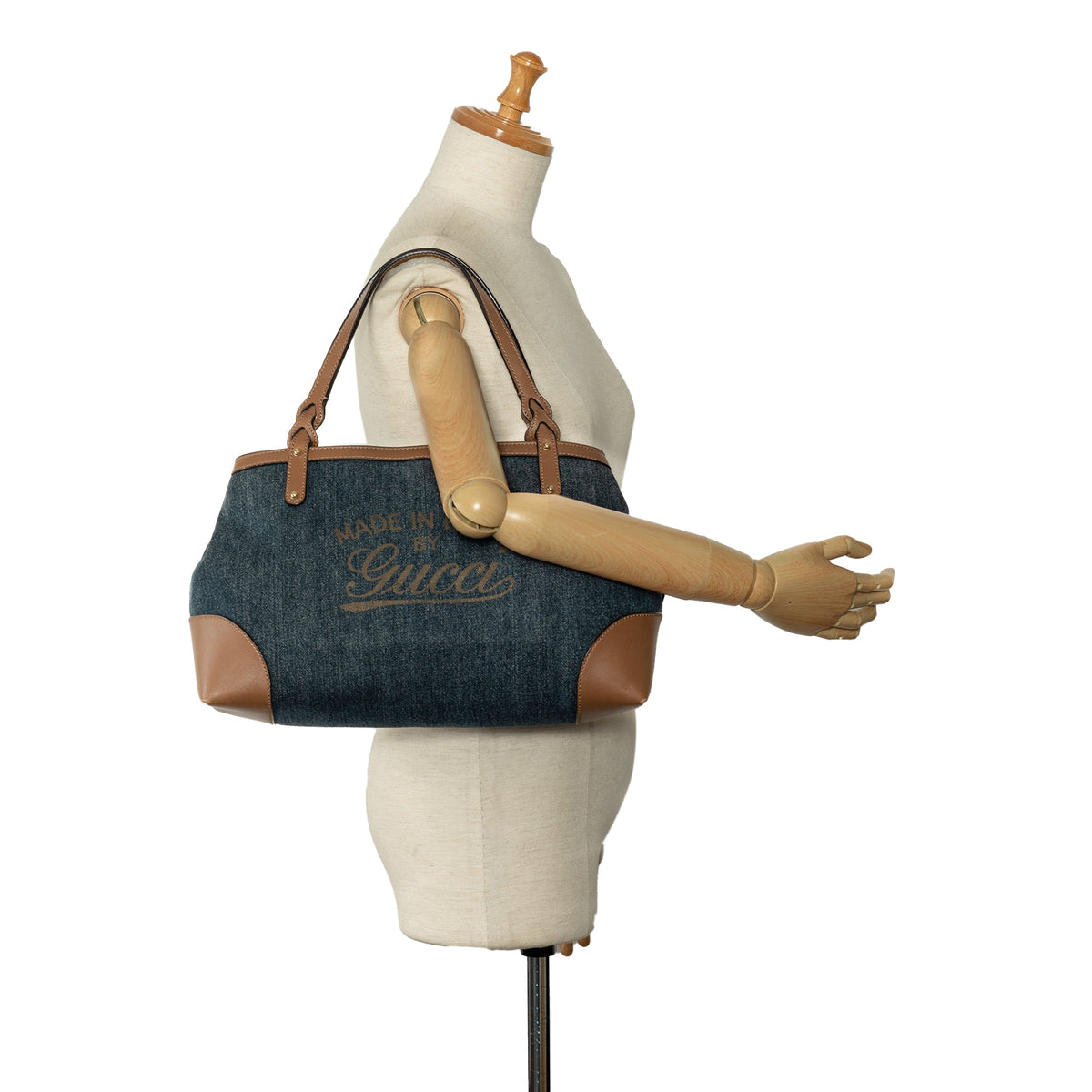 GUCCI Denim Craft Tote Bag