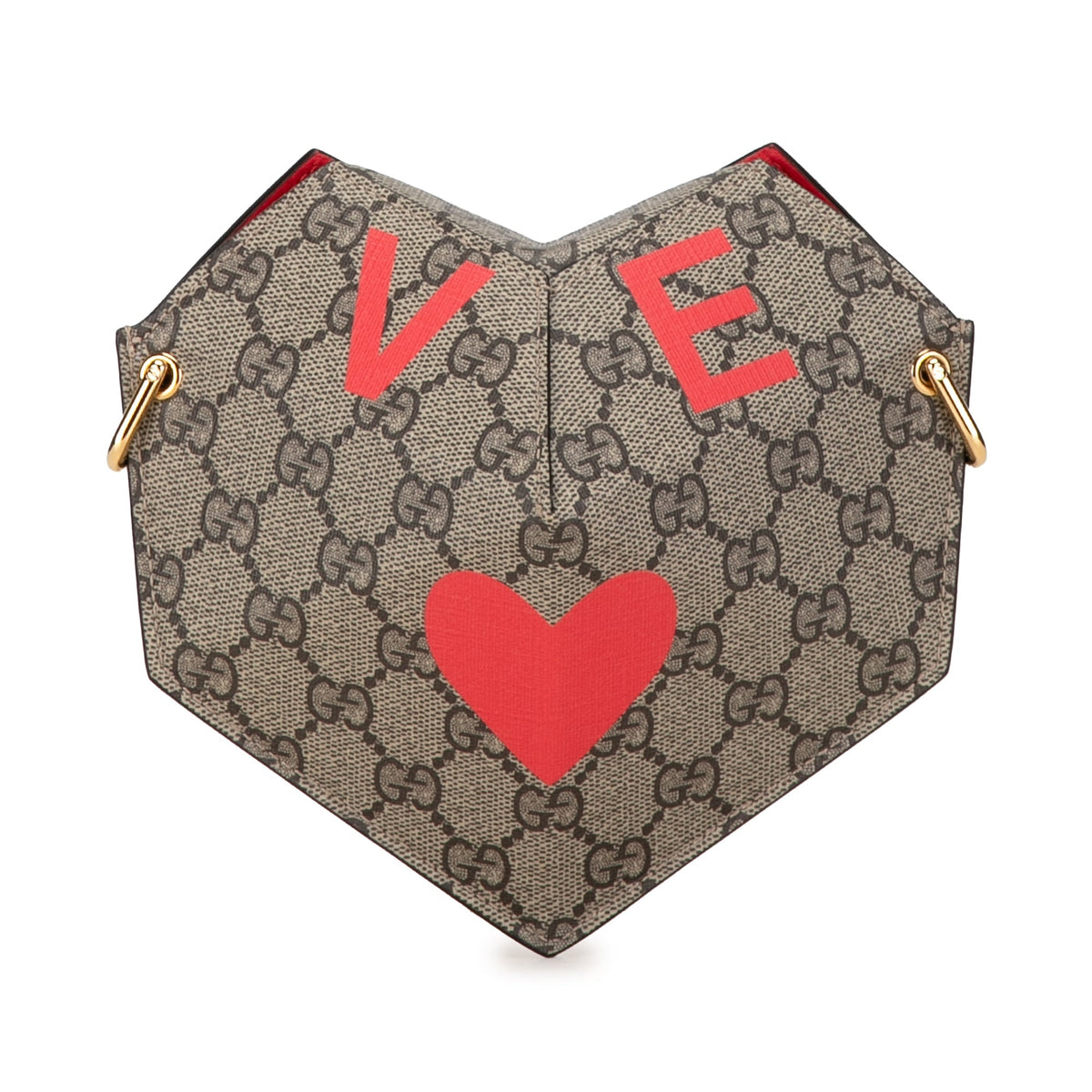 GUCCI GG Supreme Heart Love on Chain Crossbody Bag