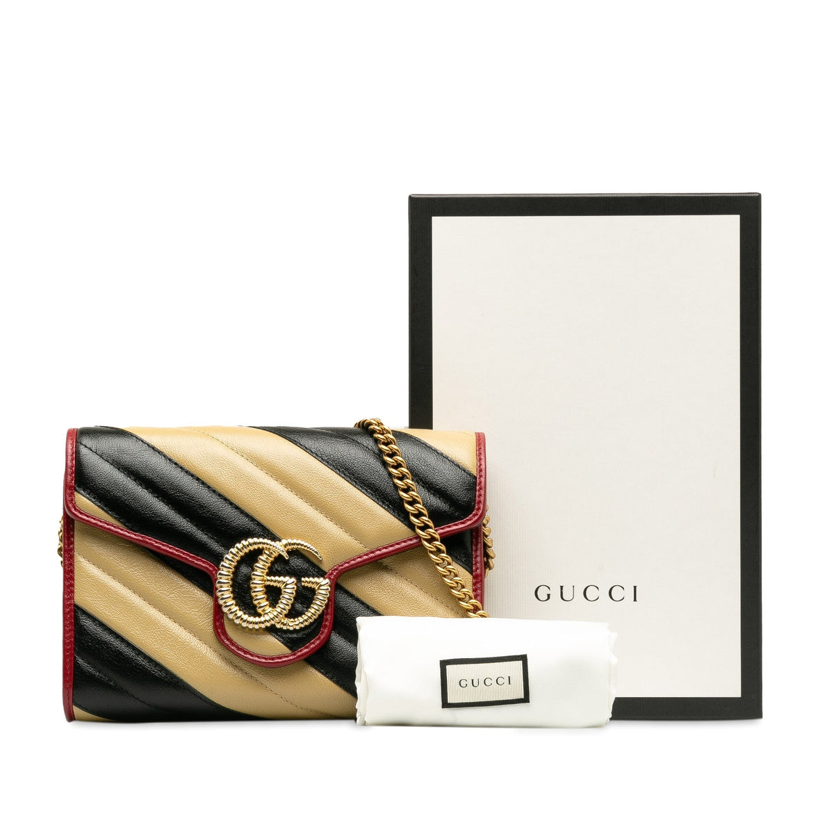 GUCCI GG Marmont Torchon Wallet on Chain Crossbody Bag