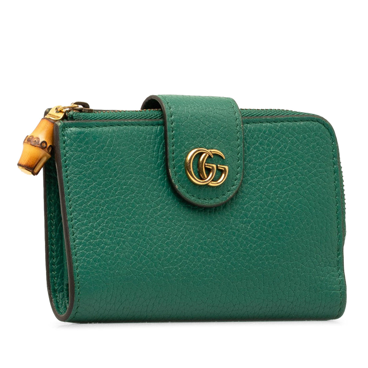 GUCCI Medium Leather Double G Bamboo Wallet Small Wallets