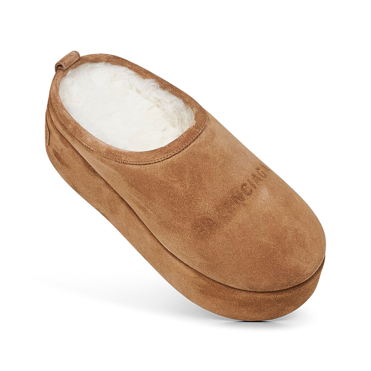 Balenciaga Women Camel Alaska Soft Platform Mules