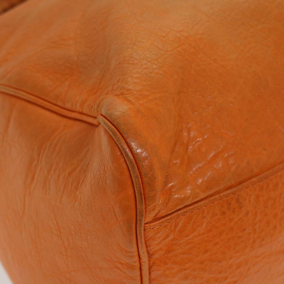 balenciaga Vero Hand Bag Leather 2way Orange Auth am4469