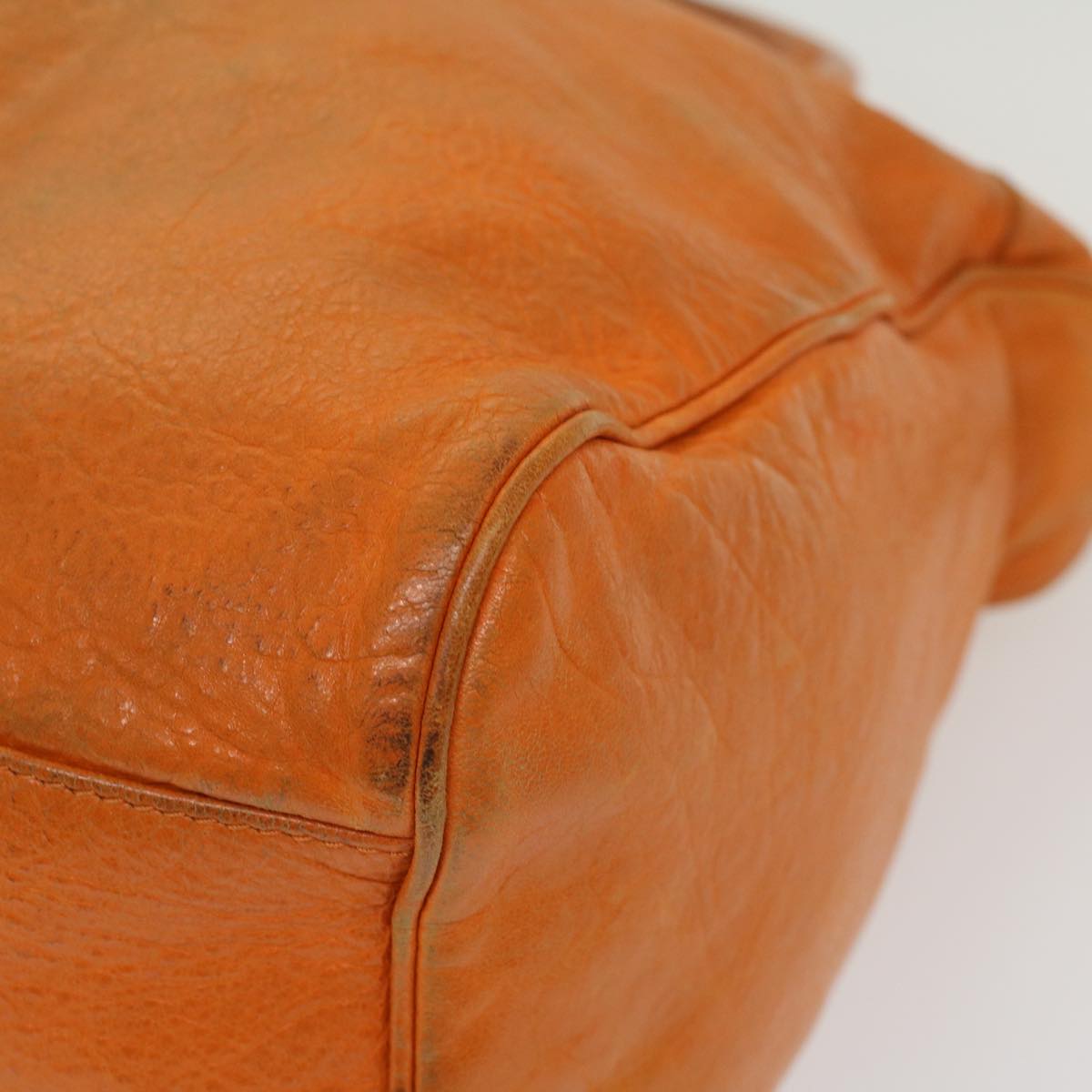 balenciaga Vero Hand Bag Leather 2way Orange Auth am4469