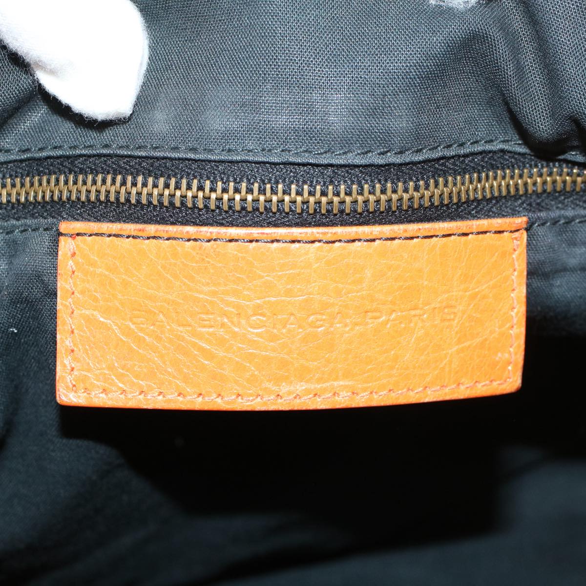 balenciaga Vero Hand Bag Leather 2way Orange Auth am4469