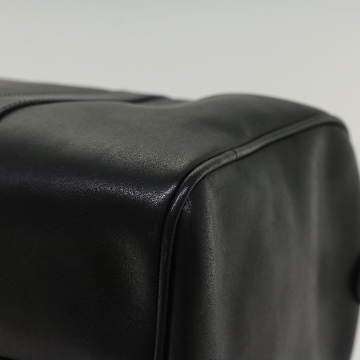 balenciaga Boston Bag Vintage Leather Black Auth am4980