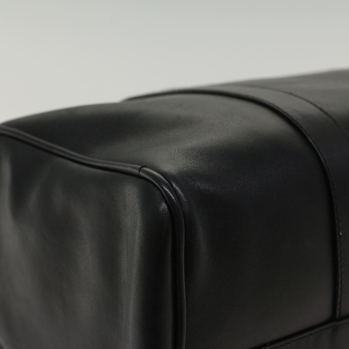 balenciaga Boston Bag Vintage Leather Black Auth am4980