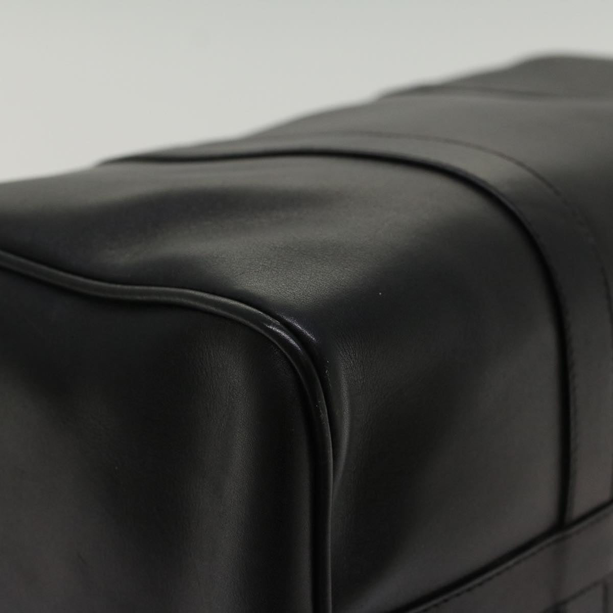 balenciaga Boston Bag Vintage Leather Black Auth am4980
