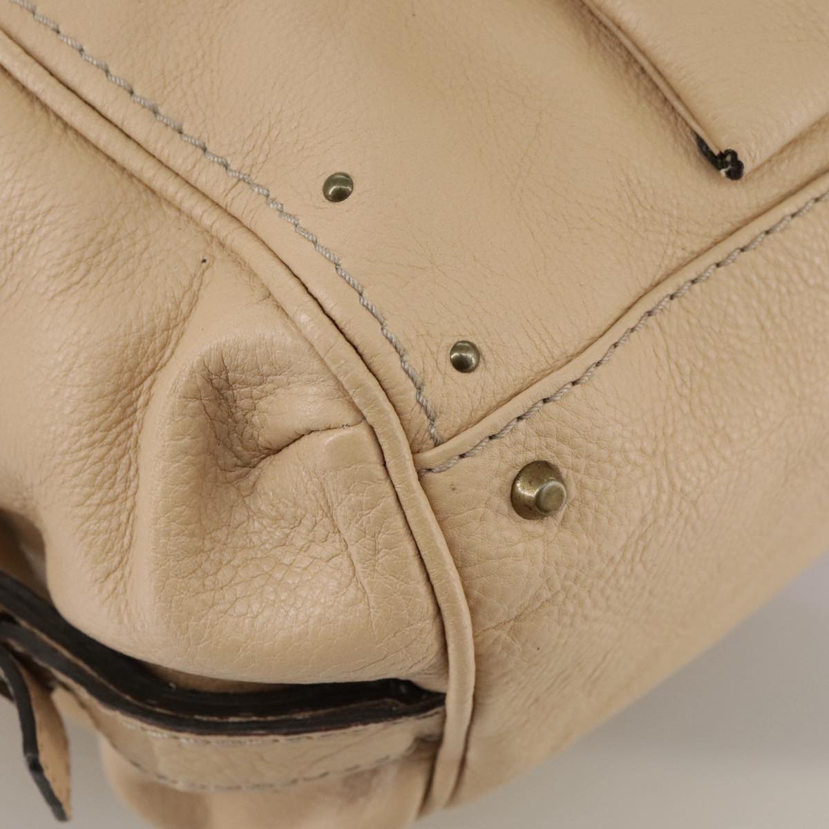 Chloe Paddington Hand Bag Leather Beige Silver am7427