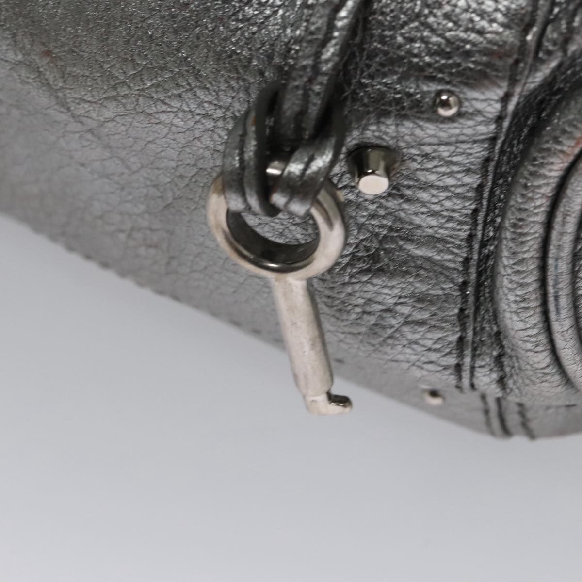 Chloe Paddington Hand Bag Leather Silver Gold am7440