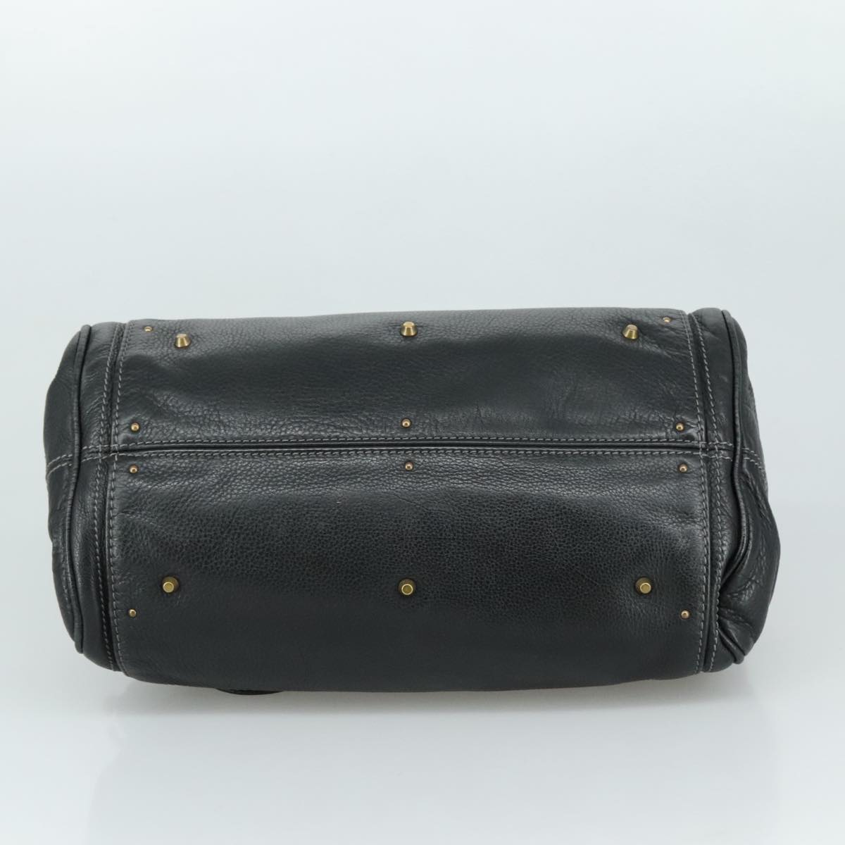 Chloe Paddington Hand Bag Leather Black Gold Silver am7480