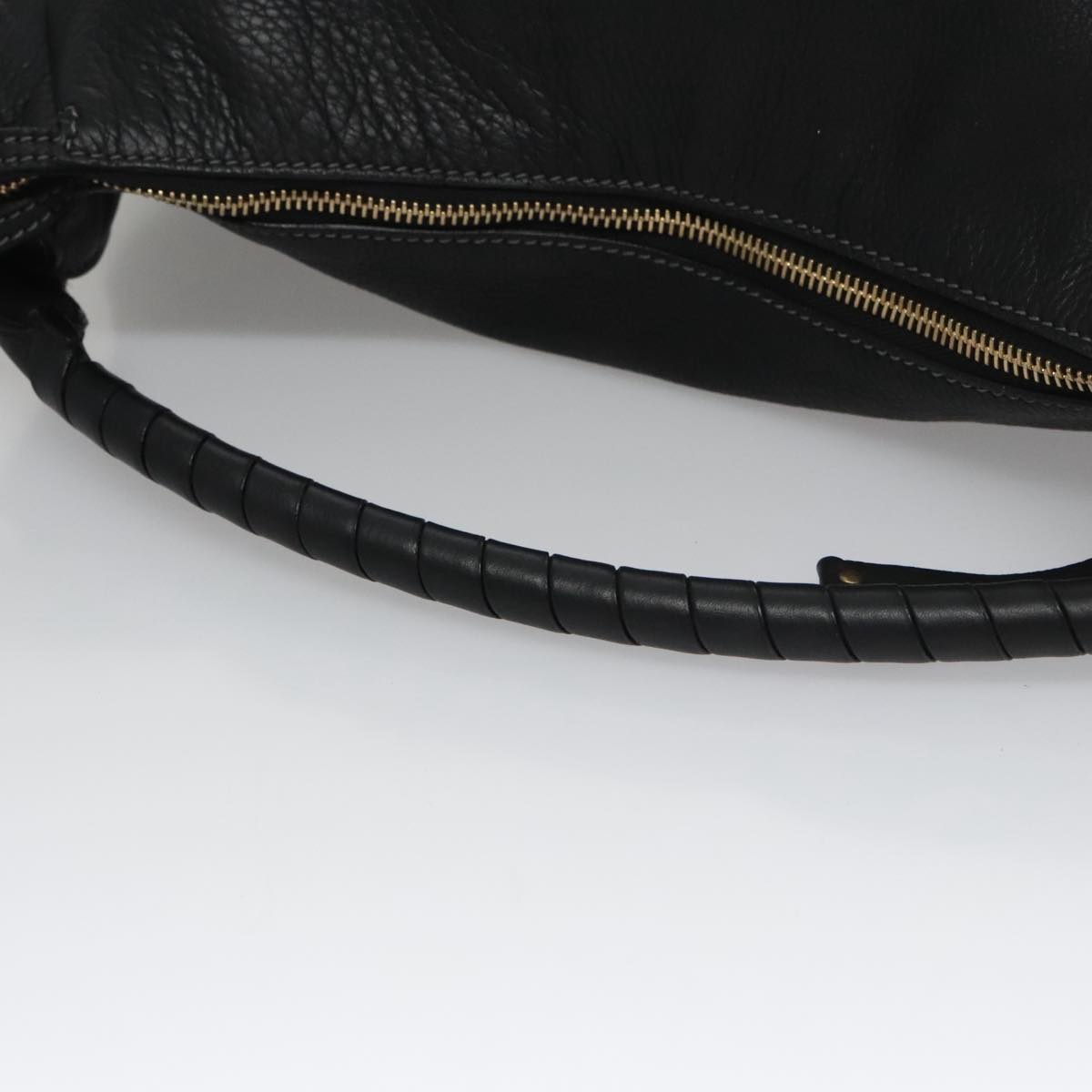 Chloe Mercy Hand Bag Leather Black Gold am7486
