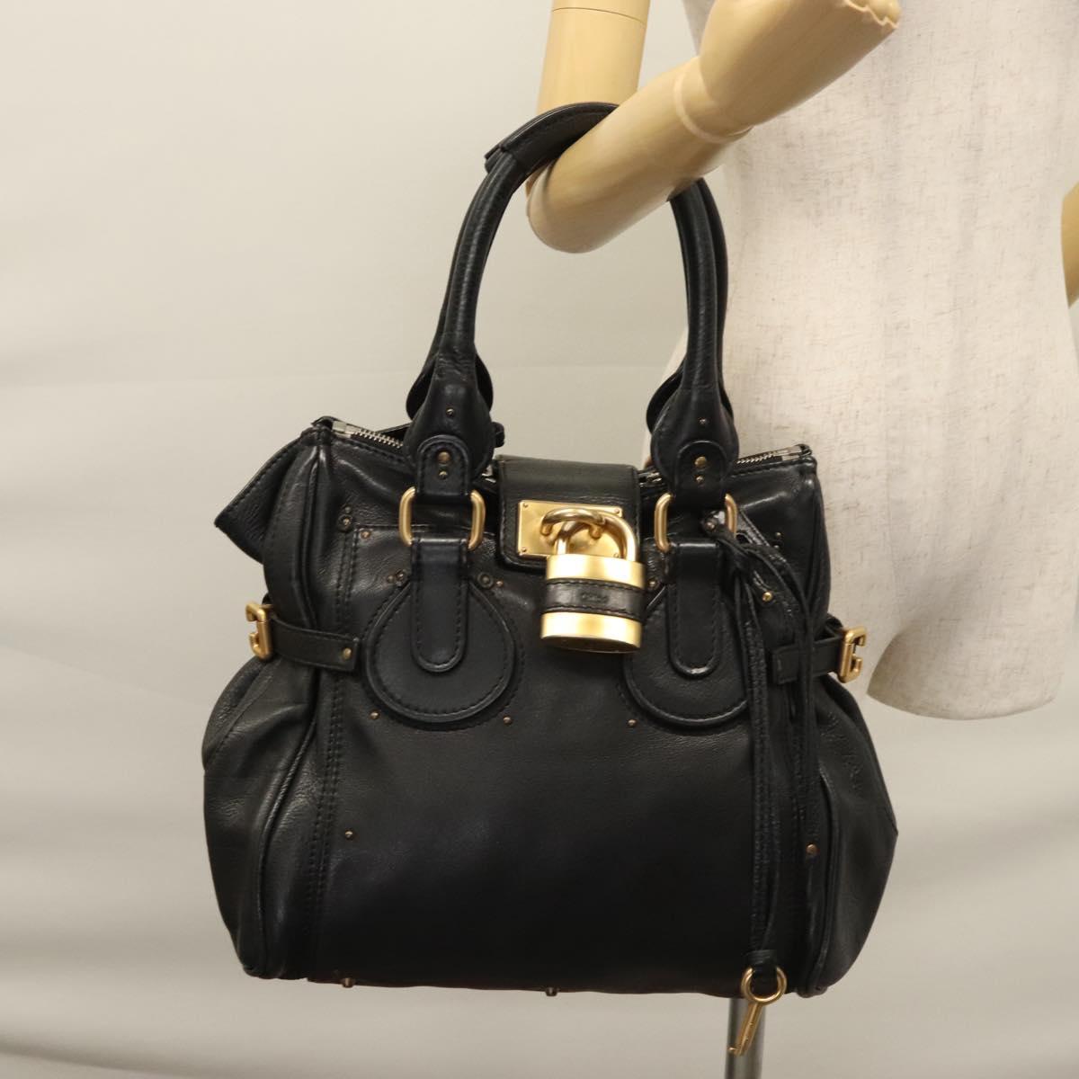 Chloe Paddington Hand Bag Leather Black am7564