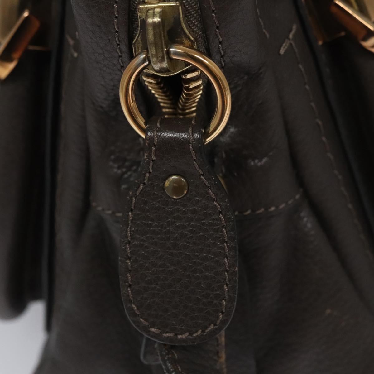Chloe Paraty Hand Bag Leather 2way Gray am7621