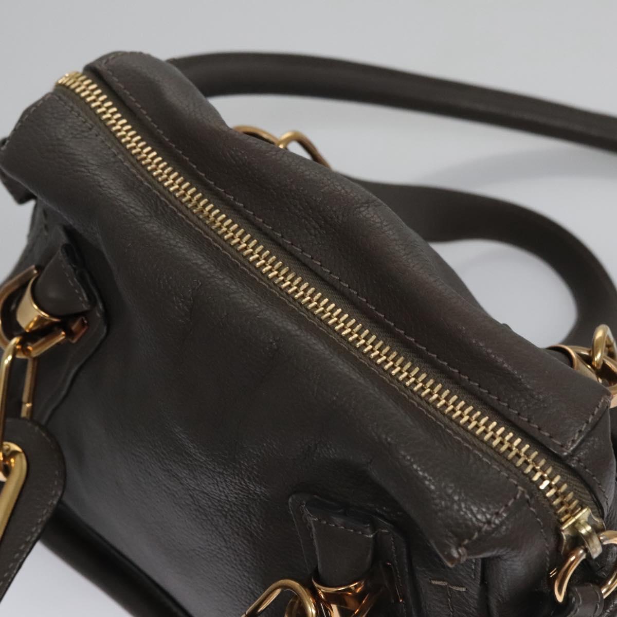 Chloe Paraty Hand Bag Leather 2way Gray am7621