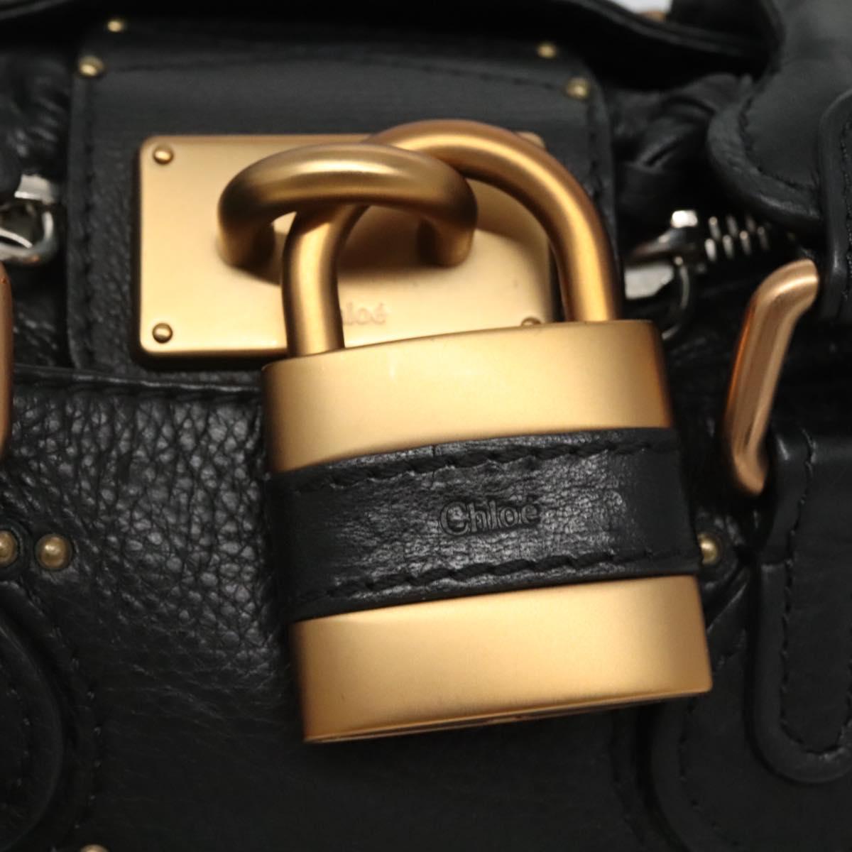 Chloe Paddington mini Hand Bag Leather Black am7623
