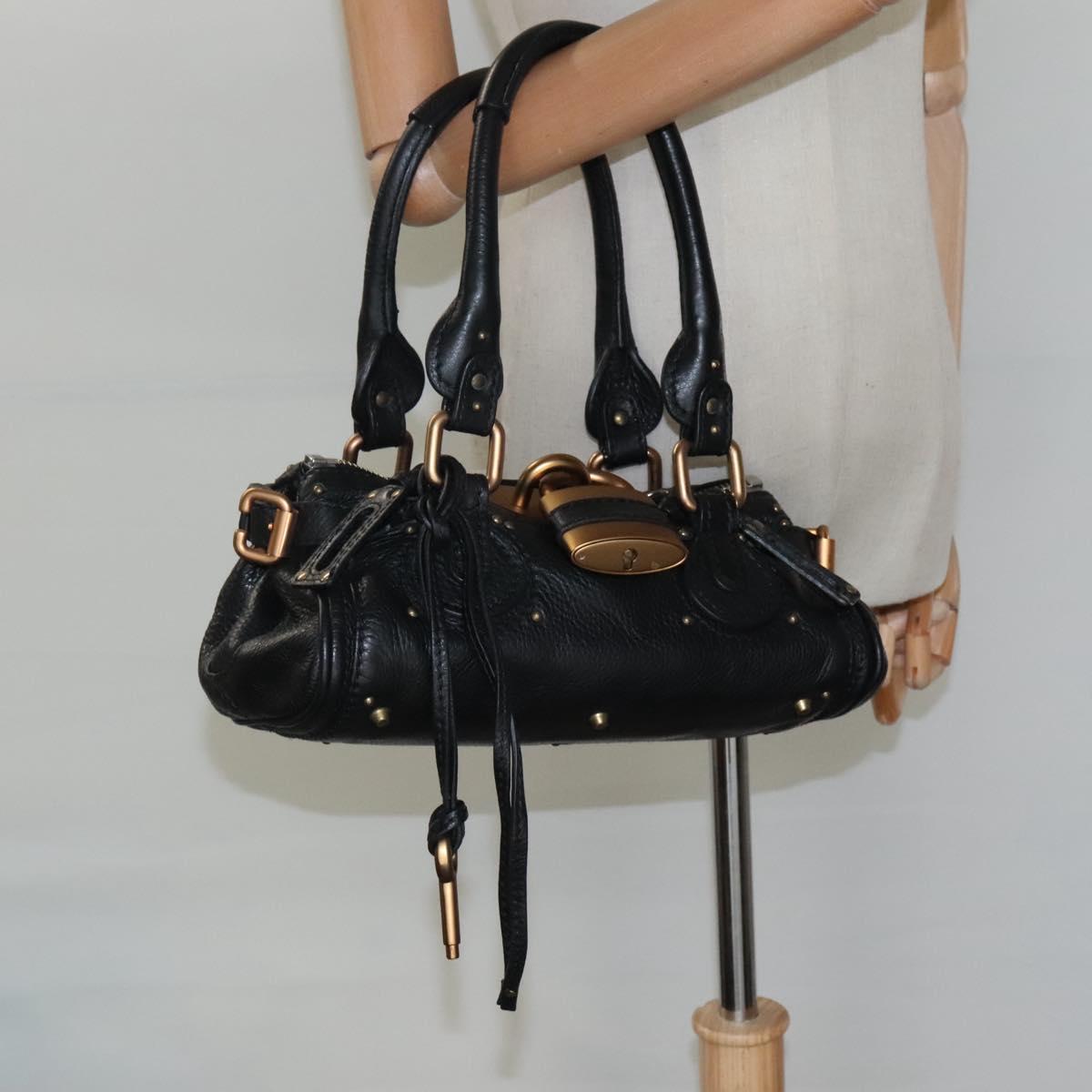 Chloe Paddington mini Hand Bag Leather Black am7623