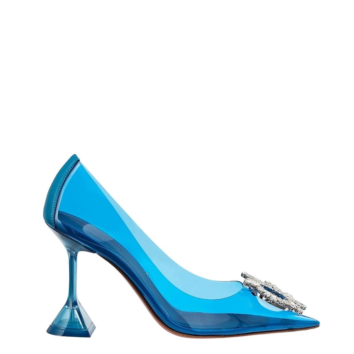 Begum Crystal-embellished PVC Slingback Pumps in Blue