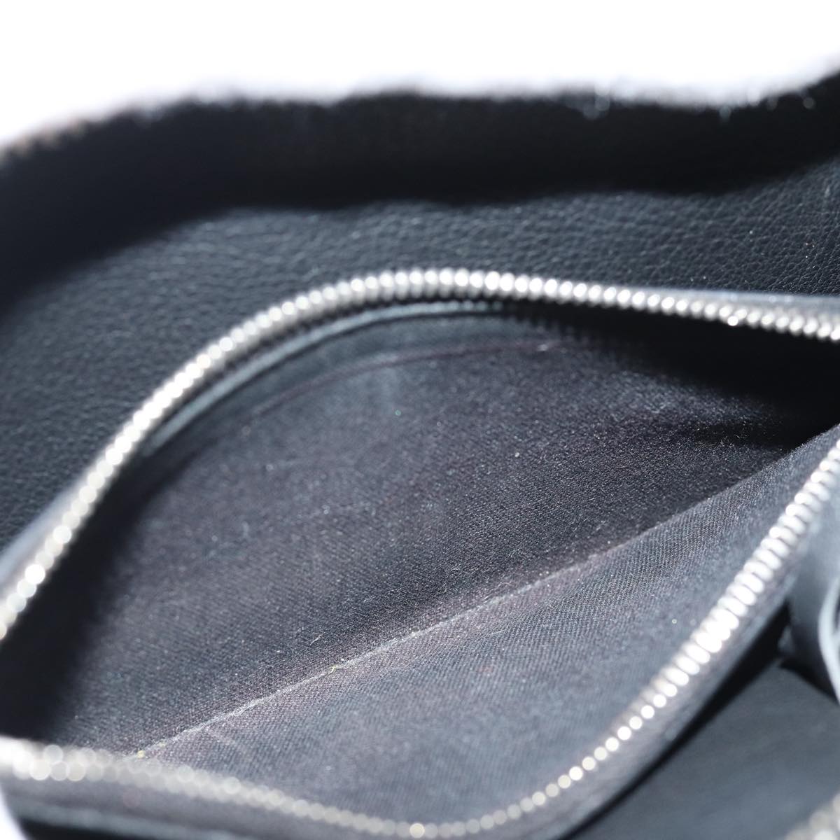 balenciaga Paper Manny Long Wallet Leather Black Silver 371661 Auth ar12342